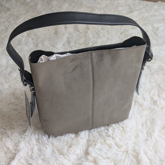 Steve Madden Tote Bag - Bag Velvet Fabri Dark Olive Green - Picture 1 of 10